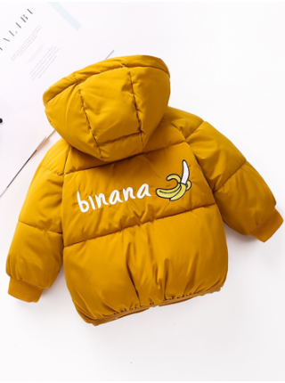 Модная детская горчичная курточка с надписью Binana